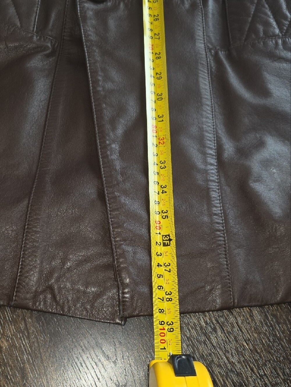 Architect Dark Brown Leather Trench Coat - Picture 8 of 8